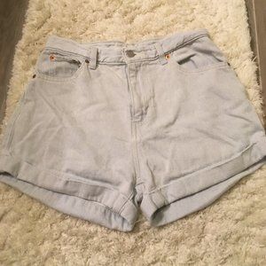Levi’s High Waisted Light Wash Denim A-Line Mom Shorts
